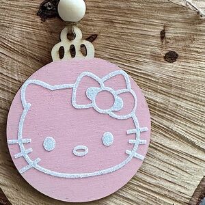 Hello kitty wooden ornament